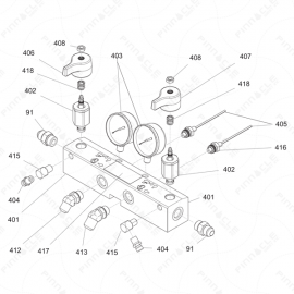 Gusmer H-20/35 Fluid Manifold Exploded Diagram