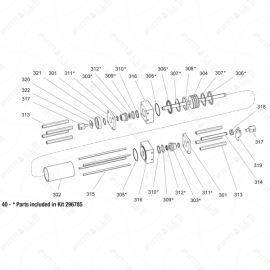 Gusmer H-20/35 Hydraulic Cylinder Exploded Diagram