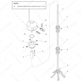 Expanding Blade Mixer, High Viscosity, Ext. Shaft Exploded Diagram