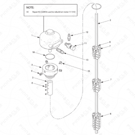 Expanding Blade Mixer, High Viscosity Exploded Diagram