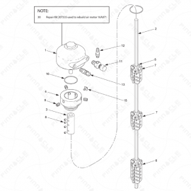 Expanding Blade Mixer, Low Viscosity Exploded Diagram