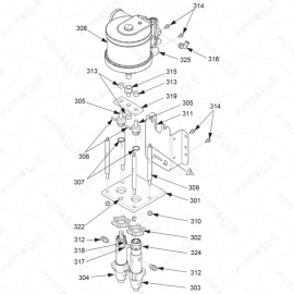 Reactor A-Series Air Motor Pump Assembly Exploded Diagram