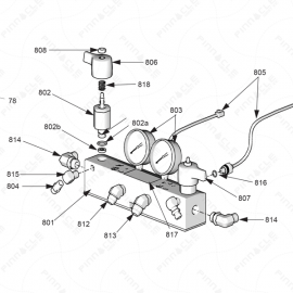 Reactor E-Series Fluid Manifold Exploded Diagram 