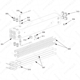 Reactor E-Series 6.0 & 10.2 kW 2 Zone Fluid Heater Exploded Diagram