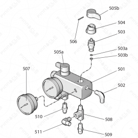 Reactor E-10 Unheated Fluid Manifold Exploded Diagram