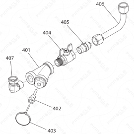 Reactor E-10hp Fluid Inlet Exploded Diagram