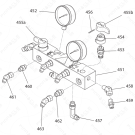 Reactor E-10hp Fluid Manifold Exploded Diagram