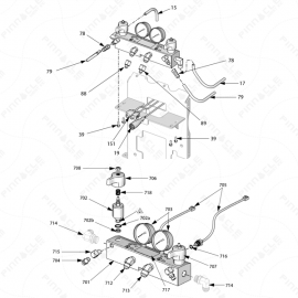 Reactor H-Series Fluid Manifold Exploded Diagram