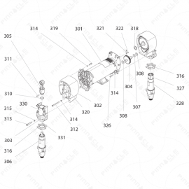 Reactor I-Series Proportioner Assembly Exploded Diagram