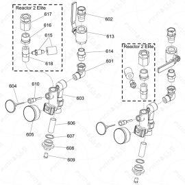 Reactor 2 E-Series Fluid Inlet Exploded Diagram