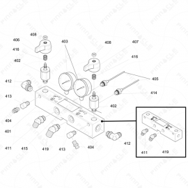 Reactor 2 E-Series Fluid Manifold Exploded Diagram 