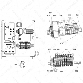 Reactor 2 H-30, H-XP2 Din Rail Exploded Diagram