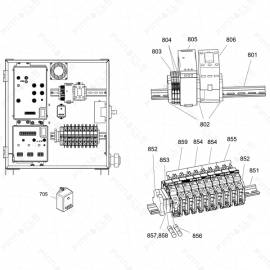 Reactor 2 H-40, H-50, H-XP3 Din Rail Exploded Diagram