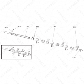 ToughTek CM-20 Mixing Shaft Assembly Exploded Diagram 