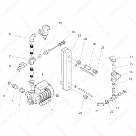 ToughTek CM-40 Water Pump Assembly Exploded Diagram 