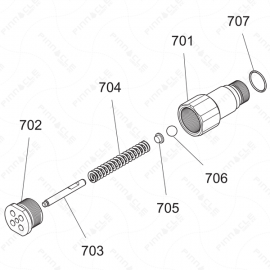 ToughTek F800e Over-Pressure Relief Valve Exploded Diagram