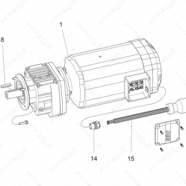 ToughTek P-30XHT Motor Assembly Exploded Diagram 